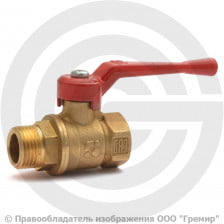 Кран латунный Ду-15 (1/2") Ру-40 ВР-НР (ВН-НАР) полнопроходной рычаг БАЗ 11б27п1 А31