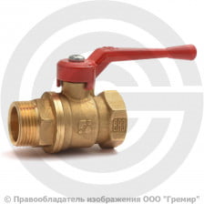 Кран латунный Ду-20 (3/4") Ру-40 ВР-НР (ВН-НАР) полнопроходной рычаг БАЗ 11б27п1 А31