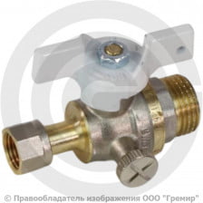 Кран трехходовой для манометра Ду-15 Ру-40 НР-Накидная гайка G1/2"-G1/2" Aquasfera 1125