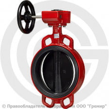 Затвор дисковый поворотный межфланцевый с редуктором Ду-250 Ру-16 EPDM HT с чугунным диском АДЛ Гранвэл ЗПТС-FL(W)-MDV-HT