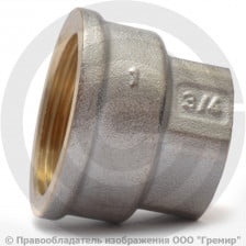 Муфта латунная переходная ВР (ВН) Ду 40-32 (1 1/2"-1 1/4") никель SantechSystems