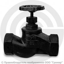 Клапан запорный чугунный муфтовый Ду-25 Ру-16 ВР (ВН) (Т<225°С) 15кч18п Китай