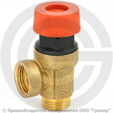 Клапан предохранительный латунный Ду-15 (1/2") НР-ВР (НАР-ВН) Рср=2.5бар (Т<120°С) Uni-Fitt