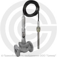 Регулятор температуры прямого действия РТПД чугунный фланцевый Ду-32 Ру-16 Kvy=16м3/ч с термосистемой ТС-3 Энерготехномаш