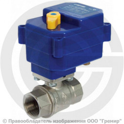 Кран латунный с электроприводом 220V Ду-15 Ру-40 ВР (ВН) никель Bugatti Neptun