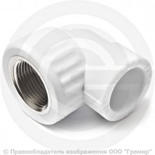 Угольник PP-R комбинированный белый ВР (ВН) Дн 32-1/2" 90гр Pro Aqua