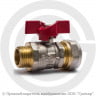 Кран латунный обжимной Дн 20-1/2&quot; Ру-16 НР-под обжим никель бабочка Aquasfera Euro 1017