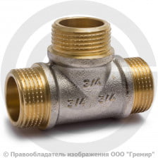 Тройник латунный НР (НАР) Ду-15 (1/2") никель Aquasfera