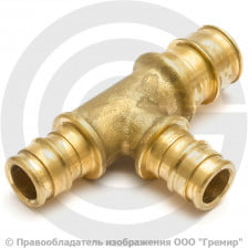 Тройник латунный переходной для PE-X труб Дн 40-20-40 РОС