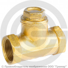 Клапан обратный подъемный латунный Ду 20-15 (3/4"-1/2") Ру-16 ВР (ВН) (Т<70°С) 16б1бк Цветлит