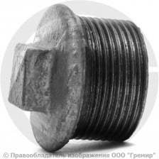 Заглушка чугунная оцинкованная НР (НАР) Ду 32 (1 1/4")