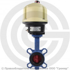 Затвор дисковый поворотный межфланцевый Ду-80 Ру-16 EPDM с чугунным диском Tecofi VPI4448-N04EP с электроприводом Nutork 400В