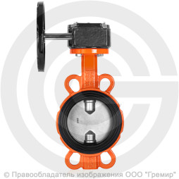 Затвор дисковый поворотный межфланцевый с редуктором Ду-65 Ру-16 EPDM с нержавеющим диском Helver VBS-131