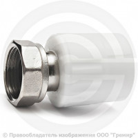 Соединитель PP-R белый с накидной гайкой Дн 25-3/4" Pro Aqua