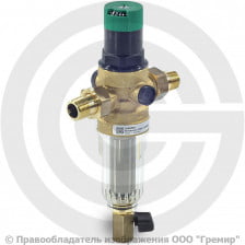Фильтр сетчатый Т-образный латунный Ду-25 (1") Ру-25 НР (НАР) (Т<70°С) с регулятором давления Honeywell FK06