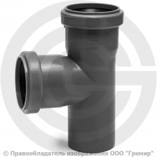 Тройник PP-H серая Дн 50-50 87гр б/нап в/к Ostendorf HT HTEA