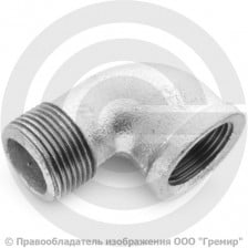 Угольник чугунный оцинкованный ВР-НР (ВН-НАР) Ду 20 (3/4")