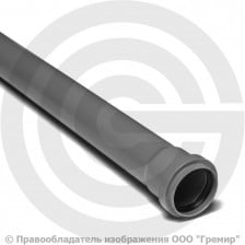 Труба PP-H канализационная серая Дн 50х1,8 безнапорная L=0,25м в/к RTP (РосТурПласт)
