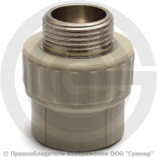 Муфта PP-R комбинированная серая НР (НАР) Дн 32-3/4" VALFEX