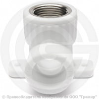 Угольник PP-R комбинированный белый ВР (ВН) Дн 25-3/4" с креплением PRO VALFEX