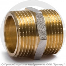 Ниппель латунный НР (НАР) Ду-15 (1/2") никель Aquasfera