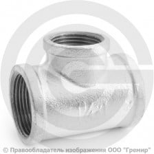 Тройник переходной чугунный оцинкованный ВР (ВН) Ду 32-25 (1 1/4"-1")