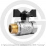 Кран латунный Ду-15 (1/2&quot;) Ру-40 ВР-НР (ВН-НАР) никель бабочка LD Pride 47.15.В-Н.Б.