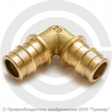 Угольник латунный для PE-X труб Дн 16 90гр РОС