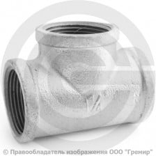 Тройник чугунный оцинкованный ВР (ВН) Ду 32 (1 1/4")