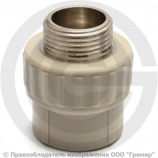Муфта PP-R комбинированная серая НР (НАР) Дн 32-3/4" Wavin Ekoplastik