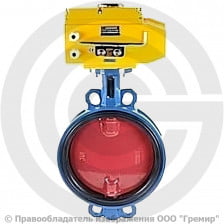 Затвор дисковый поворотный межфланцевый Ду-65 Ру-16 EPDM с чугунным диском Tecofi VPI4449-N24EP с электроприводом Nutork 230В
