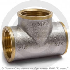 Тройник латунный ВР (ВН) Ду-15 (1/2") никель Aquasfera