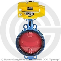 Затвор дисковый поворотный межфланцевый Ду-80 Ру-16 EPDM с чугунным диском Tecofi VPI4449-N24EP с электроприводом Nutork 230В