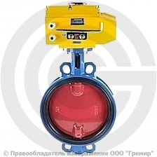 Затвор дисковый поворотный межфланцевый Ду-80 Ру-16 EPDM с чугунным диском Tecofi VPI4449-N04EP с электроприводом Nutork 400В