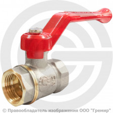 Кран латунный Ду-15 (1/2") Ру-40 ВР (ВН) муфтовый никель рычаг VALFEX 11Б27фт1М