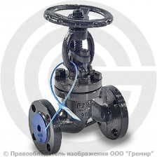 Клапан запорный стальной фланцевый Ду-15 Ру-16 (Т<425°С) 15с65нж Китай
