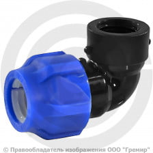 Отвод ПЭ компрессионный Дн 20-3/4" 90гр Ру-16 ВР (ВН) RTP (РосТурПласт)