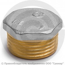 Заглушка латунная НР (НАР) Ду-20 (3/4") никель Aquasfera