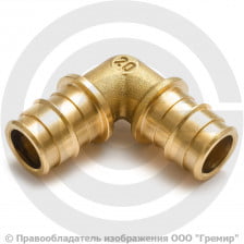 Угольник латунный для PE-X труб Дн 25 90гр GX122 Giacomini