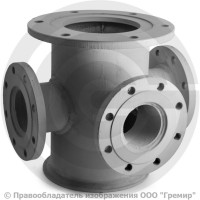 Тройник с пожарной подставкой фланцевый ППТФ стальной Ду 250-100