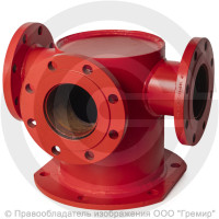 Тройник с пожарной подставкой фланцевый ППТФ стальной Ду 125-50 Ру-16 КЗСД