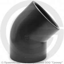 Отвод ПВХ клеевой серый Дн 50 45гр Ру-16 напорный Aquaviva
