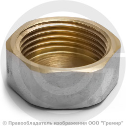 Заглушка латунная ВР (ВН) Ду-15 (1/2") никель Aquasfera