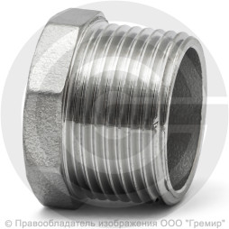 Заглушка нержавеющая AISI 304 6-ти гранная НР (НАР) Ду-6 (1/8")