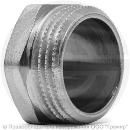 Заглушка латунная НР (НАР) Ду-25 (1") никель LD