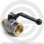 Кран латунный Ду-40 (1 1/2") Ру-25 ВР-НР (ВН-НАР) никель рычаг LD Pride 47.40.В-Н.Р.
