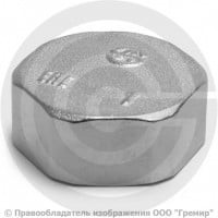Заглушка латунная ВР (ВН) Ду-40 (1 1/2") никель Aquasfera