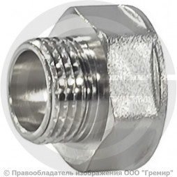 Переход латунный (переходник) реборда НР-ВР (НАР-ВН) Ду 15-20 (1/2"-3/4") SantechSystems