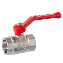 Кран латунный Ду-15 (1/2") Ру-40 ВР (ВН) муфтовый никель рычаг RTP (РосТурПласт)