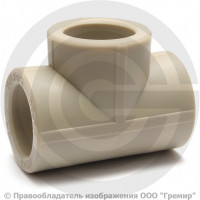 Тройник PP-R редукционный серый Дн 63-50-63 Pro Aqua